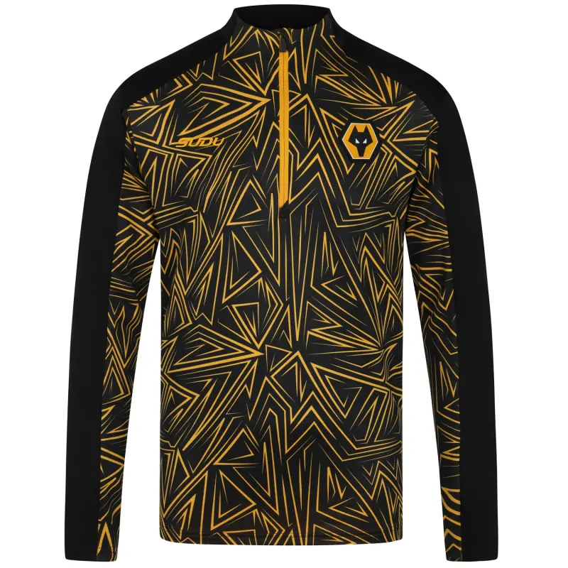 Wolves Fanshop | 2025-26 Home Pre Match 1/4 Zip – Black Wolves Merchandise Collection